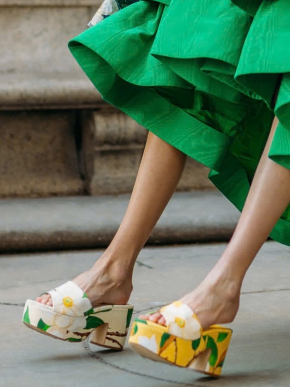 OSCAR DE LA RENTA x LARROUDE Floral Cream Platform Mule Heels 9.5 NEW $690